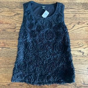 NWT! Ann Taylor Black Textured Sleeveless Top!
